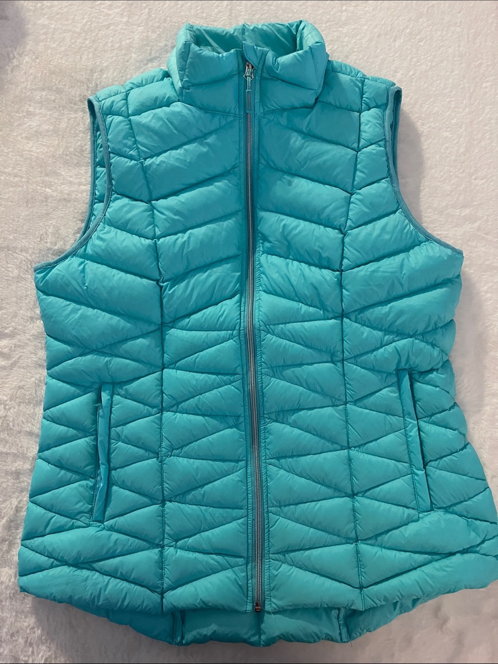Tangerine Ladies Aqua down quilted vest SZ XL